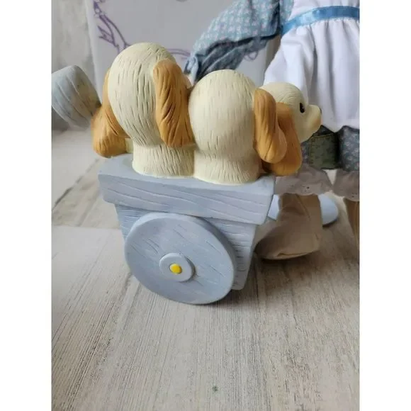 Hamilton Enesco Precious Moments God loveth a cheerful Giver doll puppy girl